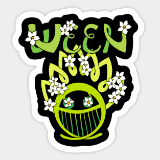 Green Ween Flower Boognish Sticker